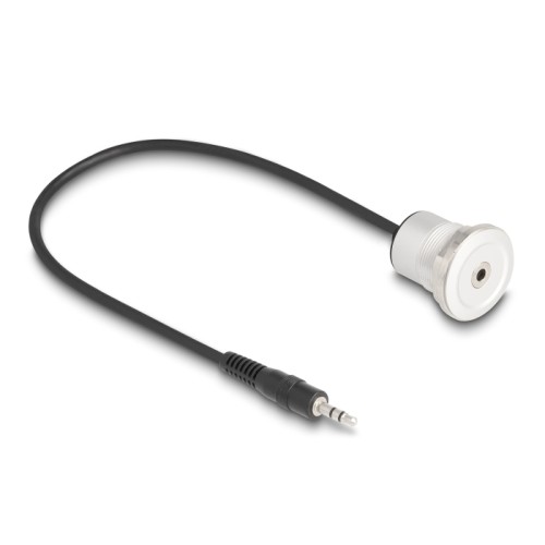 Delock Stereo 3.5 mm 3 pin built-in female with cable male 30 cm aluminium