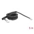Delock Telephone Cable / Coiled Cable RJ11 plug to RJ45 plug black 5 m