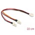 Delock Cable Molex 3 pin female-2 x Molex 3 pin male (fan) 22 cm