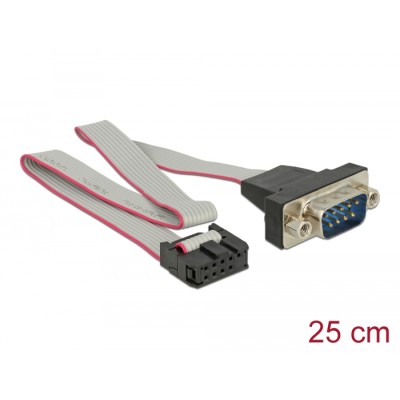 Delock Cable RS-232 Serial pin header female to DB9 male layout 1:1