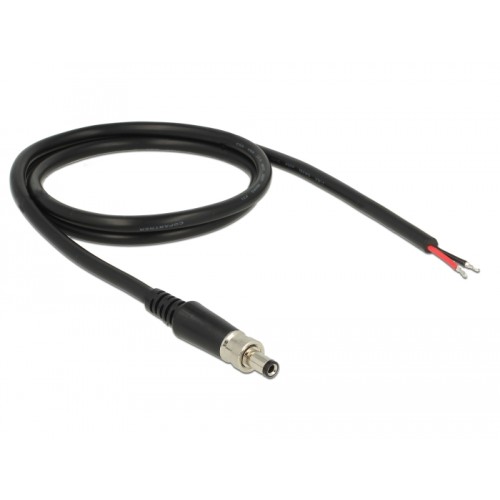 Delock Power cable DC 5.5 x 2.1 x 9.5 mm screwable to open wire ends 95 cm