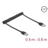 Delock Coiled Cable EASY-USB 2.0 Type-A male to EASY-USB Type-A male 0.5 m to 0.8 m black