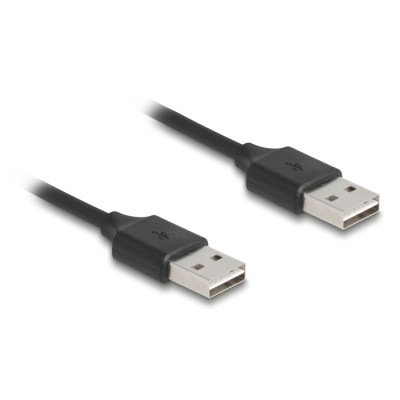 Delock Coiled Cable EASY-USB 2.0 Type-A male to EASY-USB Type-A male 0.5 m to 0.8 m black 2