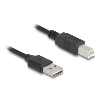 Delock Coiled Cable EASY-USB 2.0 Type-A male to USB Type-B male 0.5 m to 0.8 m black 2
