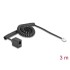 Delock Telephone Cable / Coiled Cable RJ11 plug to RJ11 jack black 3 m