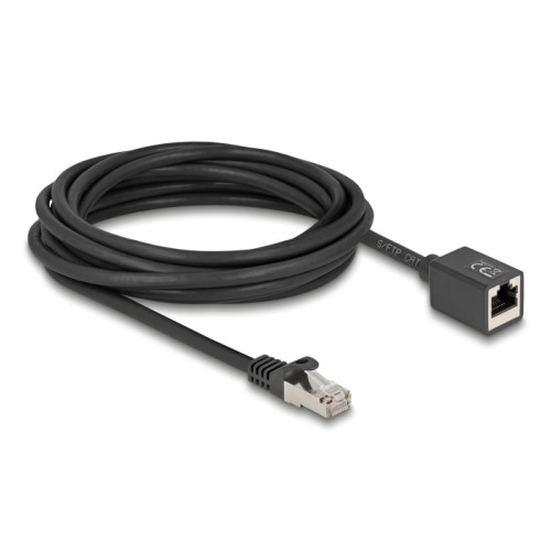 Delock Network Extension Cable RJ45 plug to RJ45 jack Cat.6A S/FTP 5 m black