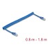 Delock RJ45 Coiled Cable plug to plug Cat.6 UTP 0.8 m to 1.8 m blue