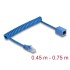 Delock RJ45 Coiled Cable plug to jack Cat.6 UTP 0.45 m to 0.75 m blue