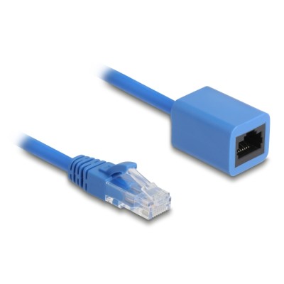 Delock RJ45 Coiled Cable plug to jack Cat.6 UTP 0.6 m to 1.2 m blue 2