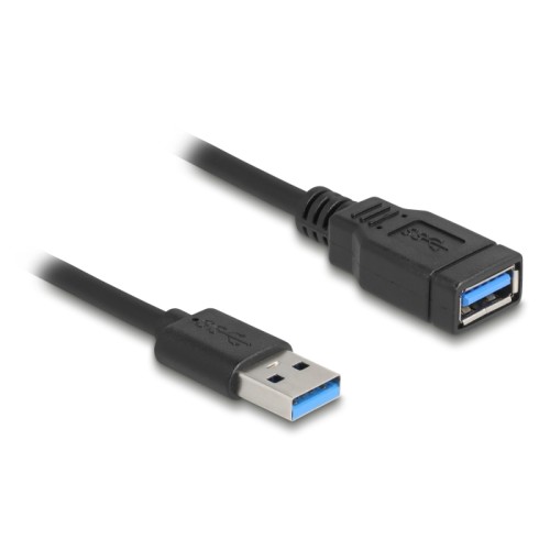 Delock USB 5 Gbps Coiled Cable Type-A male to Type-A female 0.4 to 0.6 m black