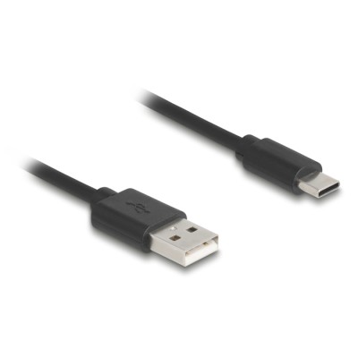 Delock USB 2.0 Coiled Cable USB Type-A male to USB Type-C™ male 0.45 m to 0.75 m black 2