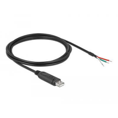 Delock Adapter cable USB 2.0 Type-A to Serial RS-232 with 3 open wires 2 m 2