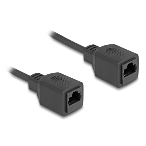 Delock RJ45 Coiled Cable jack to jack Cat.5e UTP 0.5 m to 1 m black