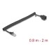 Delock RJ45 Coiled Cable plug to jack Cat.5e UTP 0.8 m to 2 m black