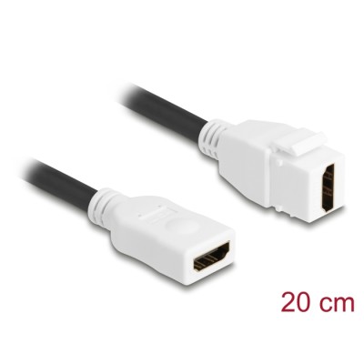 Delock Keystone Module Cable HDMI female to female 8K 60 Hz 20 cm white