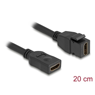 Delock Keystone Module Cable HDMI female to female 8K 60 Hz 20 cm black