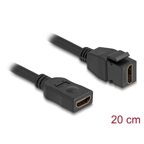Delock Keystone Module Cable HDMI female to female 8K 60 Hz 20 cm black