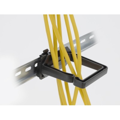 Delock Cable Bracket 70 x 70 mm with mounting plate for DIN rail mounting black