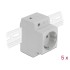 Delock Power Socket with a Side Grounding Contact for DIN Rail 5 pieces