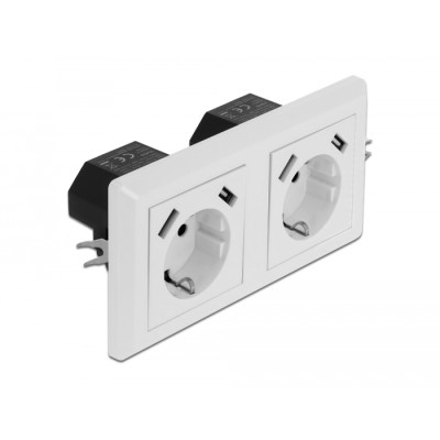 Delock 2-Way Wall Socket with 4 x USB Type-A Charging Port 2 x 2.8 A