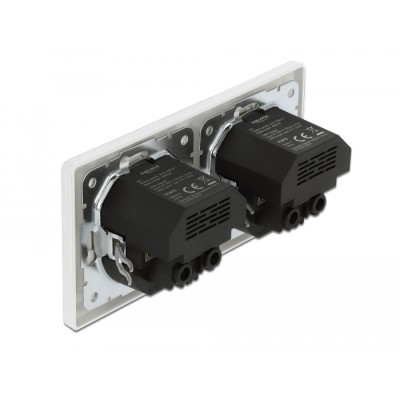 Delock 2-Way Wall Socket with 4 x USB Type-A Charging Port 2 x 2.8 A 2