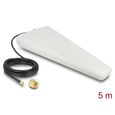 Delock LTE Antenna SMA plug 9 - 11 dB directional with connection cable (RG-58, 5 m) white outdoor