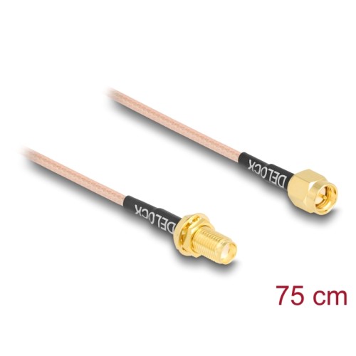 Delock Antenna Cable SMA plug to SMA jack bulkhead RG-316 75 cm