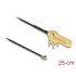 Delock Antenna Cable RP-SMA 90° PCB jack bulkhead to I-PEX Inc., MHF® I plug 1.13 25 cm thread length 15 mm