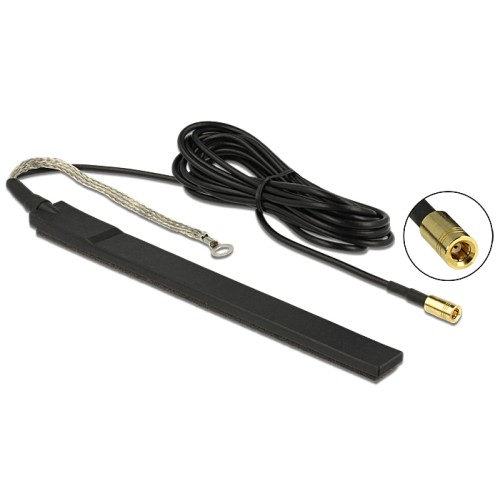 Delock DAB+ Antenna SMB plug 23 dBi active omnidirectional black adhesive outdoor