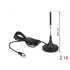 Delock DAB+ Antenna F Plug 21 dBi active fixed omnidirectional with magnetic base RG-174 2 m black