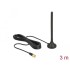 Delock GSM / UMTS / LTE Antenna SMA plug 2.5 dBi fixed omnidirectional with magnetic base and connection cable RG-174 3 m outdoo