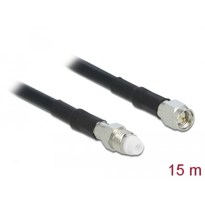 Delock Antenna Cable FME Jack  SMA Plug RG-58 C/U 15 m
