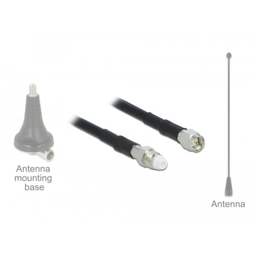 Delock Antenna Cable FME Jack > SMA Plug RG-58 C/U 15 m