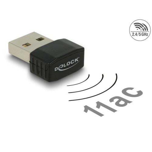 Delock USB 2.0 Dual Band WLAN ac/a/b/g/n Nano Stick 433 + 150 Mbps