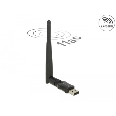 Delock USB 2.0 Dual Band WLAN ac/a/b/g/n Stick 433 + 150 Mbps with external Antenna