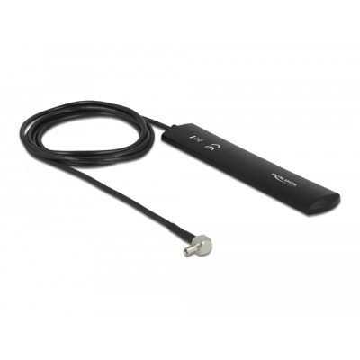 Delock LTE Antenna TS-9 plug 90° 3 dBi omnidirectional fixed black self adhesive