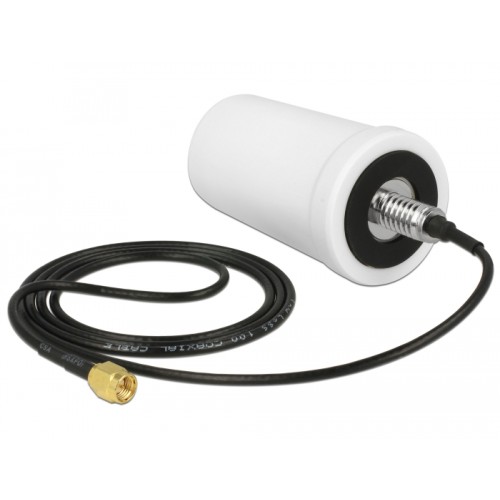 Delock LTE Antenna SMA plug 1.7 - 2.0 dBi ULA100 1 m omnidirectional fixed outdoor white