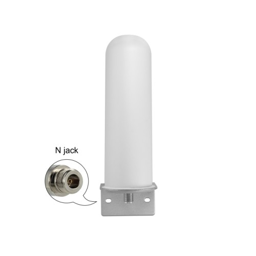 Delock LTE Antenna N jack 4 - 6 dBi 22 cm omnidirectional fixed wall and pole mounting white outdoor