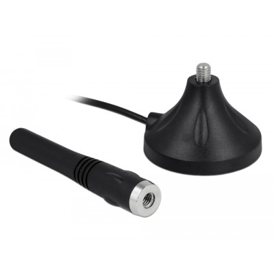 Delock LTE Antenna SMA plug 2 - 3 dBi 11 cm fixed omnidirectional with magnetic base and connection cable RG-174 A/U 3 m outdoor 2