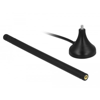 Delock LTE Antenna SMA plug 3 - 5 dBi 12.5 cm fixed omnidirectional with magnetic base and connection cable RG-174 A/U 3 m outdo 2