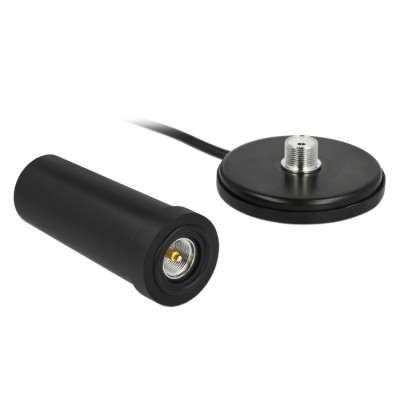 Delock 5G LTE Antenna SMA plug 0 - 3 dBi fixed omnidirectional with magnetic base and connection cable RF195 3 m outdoor black 2