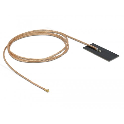 Delock WLAN 802.11 ac/ax/a/h/b/g/n Antenna I-PEX Inc., MHF® I plug 0.5 - 1.2 dBi RG-178 1 m PCB internal self adhesive
