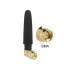 Delock WLAN 802.11 b/g/n Antenna SMA plug 90° 2 dBi omnidirectional fixed with flexible material black