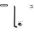 Delock WLAN 802.11 a/ax/a/b/g/n Antenna RP-SMA plug 5 dBi 20 cm omnidirectional with tilt joint flexible and rubber surface blac
