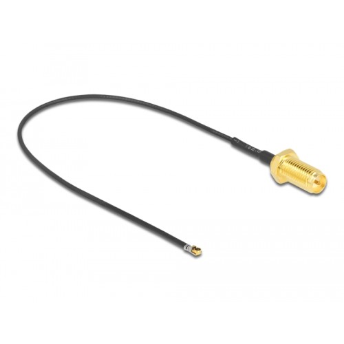 Delock Antenna Cable RP-SMA jack bulkhead to MHF® 4L LK plug 1.37 20 cm thread length 10 mm