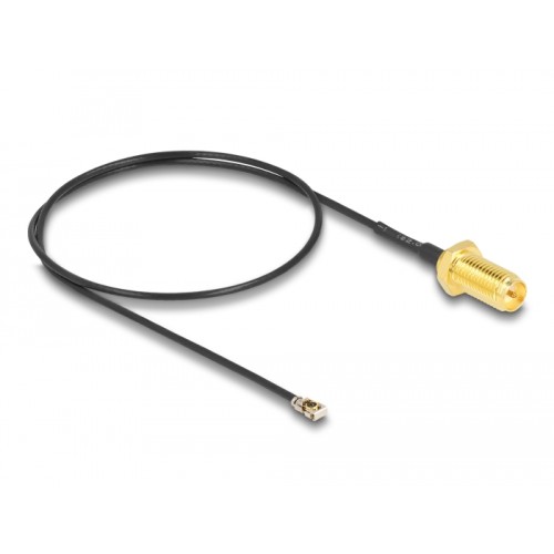 Delock Antenna Cable RP-SMA jack bulkhead to MHF® 4L LK plug 1.37 35 cm thread length 10 mm