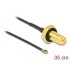 Delock Antenna Cable RP-SMA jack bulkhead to MHF® 4L LK plug 1.37 35 cm thread length 10 mm splash proof