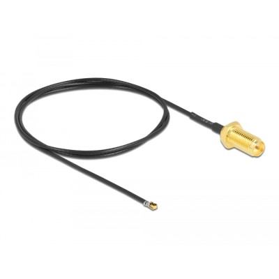 Delock Antenna Cable RP-SMA jack bulkhead to MHF® 4L LK plug 1.37 50 cm thread length 10 mm 2