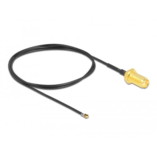 Delock Antenna Cable SMA jack bulkhead to I-PEX Inc., MHF® 4L LK plug 1.37 50 cm thread length 10 mm