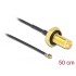 Delock Antenna Cable SMA jack bulkhead to I-PEX Inc., MHF® 4L LK plug 1.37 50 cm thread length 10 mm splash proof